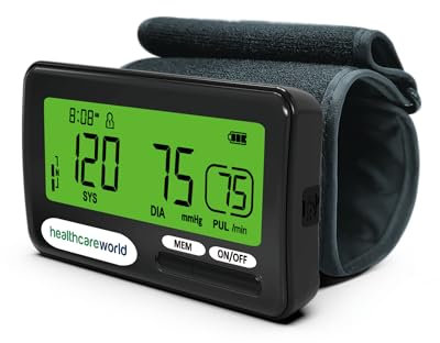 Healthcare World Upper Arm Blood Pressure Monitor – Rechargeable, Highly Accurate, Adjustable 22–42cm Cuff, Digital LCD Display, 20 Memory Groups, Auto Inflation, Home BP Monitor for Seniors