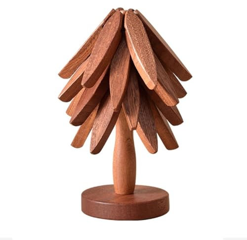Dessous De Plat en Forme d'arbre,Dessous De Plat Bois,Ensemble De sous-Plat en Bois 3 Pcs, Résistant À La Chaleur, Pratique Et Décoratif, pour Cuisine Et Usage Domestique