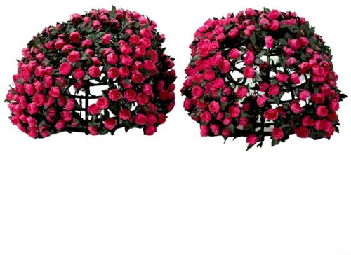 Enhance Your Home or Party with Artificial Rose Flower Balls for Hanging Garden Basket (34cm)