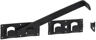 Gedotec Doppeltorüberwurf | ALBERTS | 440 mm | 1 Stück | Links Rechts | Stahl schwarz matt | Doppeltorüberwurf groß lang, Gartendoppeltorüberwurf, Torriegel | Schlagladenüberwurf | witterungsbeständig