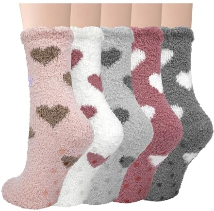 Kotashion Chaussettes Pantoufles Moelleuses Pour Femmes Thermiques Douillettes Chaude Chaussette Hiver Douces et Chaudes Corail Pilou-Pilou Chaussette Filles Noël Pour Dames Cadeau