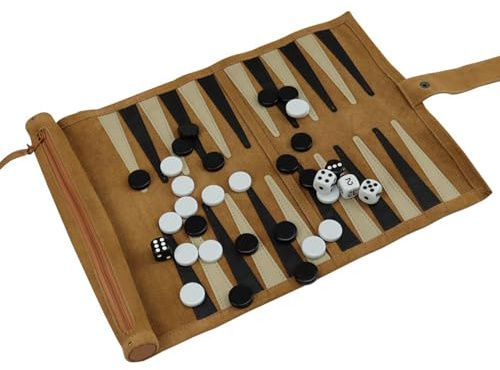 Backgammon spelset, lyxigt backgammon set - klassiskt brädspel, klassiskt brädspel, litet roligt klassiskt Backgammon spel för, familjeresor
