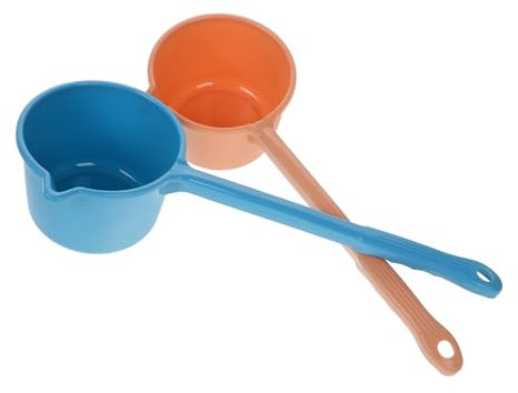 minkissy 2piezas Cucharones De Agua Mango Utensilio Cocina Baño Plástico Ducha Lavandería