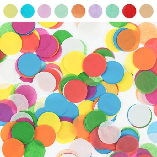 YFPOPONE Colorful Wedding Confetti Set, 6000 Pcs Round Paper Confetti, 1.5cm Biodegradable, Multicolored Tissue Confetti For Weddings, Parties