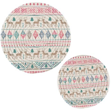 Winter-Rentier-Halter im Ethno-Stil, hitzebeständig, Topfhalter, 2 Stück, rutschfester Löffelhalter für Kochfeld, Essen
