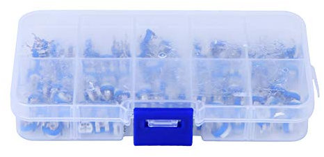 100-teiliges Set mit Variablem Widerstand, Widerstands-Set, Trimmer-Potentiometer, Sortiertes Kit, Blau und weiß, Einstellbares Widerstandsset, Regulierung des Widerstands,
