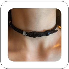 Allereya Gothic Breite Leder Halsband Halsband Leder Gürtel Halsband Schwarz Leder Halsband Verstellbar Leder Halsband Schmuck Für Frauen