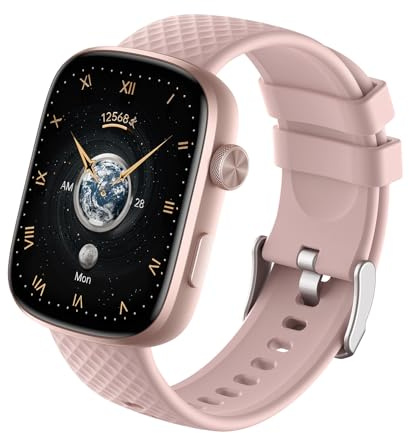 RORIOS Moda Smartwatch per Uomo Donna Orologio da Polso Attività Tracker Sportivo Orologi Intelligenti Monitoraggio Frequenza Cardiaca Durante Sonno Rosa B