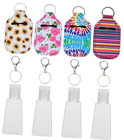 PACKOVE 1 Satz Lotion Flaschenhüllen mit Trapezflaschen und Lobster Clips Teiliges Neopren Flaschenhalter Verschiedenen Farben für Unterwegs für Reisen und Outdoor Aktivitäten