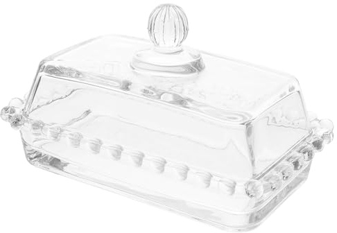 ULTECHNOVO Mantequera de Vidrio Transparente con Tapa Recipiente para Almacenar y Queso para Lavavajillas para Uso Diario Cocina y Restaurantes