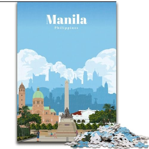 Puzzles pour Adultes 1000 Puzzles Voyage à Manille, pour 14 Ans et Plus pour s'amuser en Famille et Passer Une soirée Jeux Collection d'artistes, Beaux-Arts 26x38cm