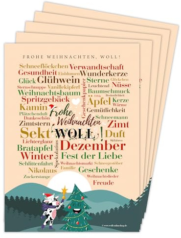 Deine Wörter Postkartenset - 5 Postkarten Frohes Fest, woll! - DIN A6