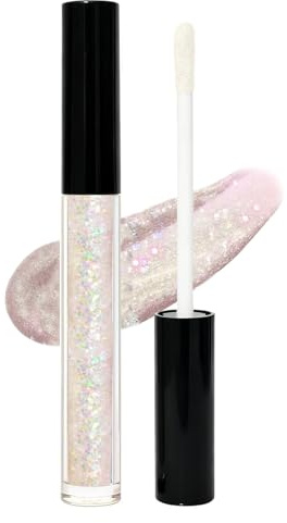 Liquid Eyeshadow Pink Glitter, Long Lasting Waterproof Matte Shimmer, Highly Pigmented Sparkly