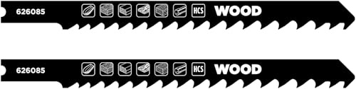 kwb Stichsägeblatt Holz S30 2-tlg. (HCS-Kohlenstoffstahl, gehärtete Zähne, polierte Oberfläche, Zahnteilung 3,2–5,2 mm, 100 mm Länge, U-Schaft)