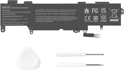 ASUNCELL 11.55V/50Wh SS03XL Batterie d'ordinateur Portable pour HP EliteBook 730 735 740 745 830 840 846 G5 G6, ZBOOK 14U G5 G6 Series, SS03 SS03XL SS03050XL SS03050XL-PL HSTNN-LB8G