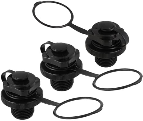 GRIRIW Tapón de Aire Espiral Blanco 3 Unidades Válvula de Rosca de 22 MM para Inflado y Desinflado Rápido Repuesto Antifugas para Kayak Piscina Barco y Colchón Inflable