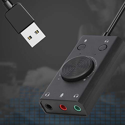 Julihai SC2 Carte Son USB sans Lecteur avec Contrôle du Volume pour Ordinateur de Bureau, Ordinateur Portable, Carte Son SNR 80 DB pour Les Utilisateurs Mac