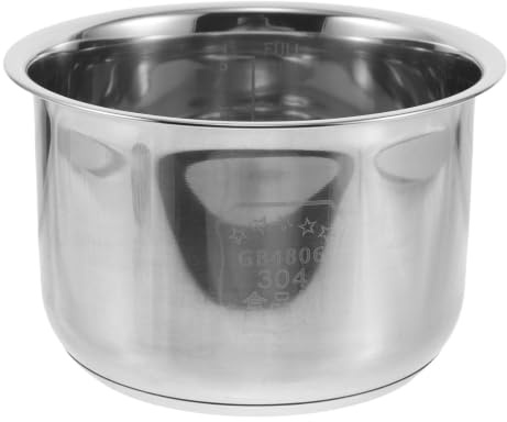 ibasenice Pentola di ricambio per cuociriso: pentola interna antiaderente in acciaio inox da 1,8 l - Fondo ispessito a riscaldamento uniforme per cucina elettrica universale, sushi e riso.