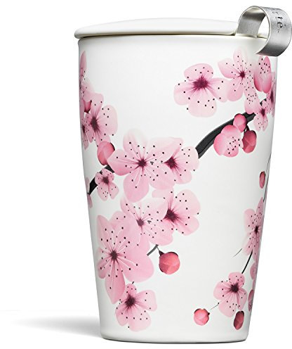 Tea Forte Kati Cup Tazza da infusore da tè in ceramica con cestino e coperchio per ripiani, Hanami