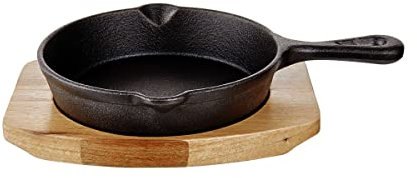 BUTLERS HOT IRON Mini-Servierpfanne mit Holzuntersetzer L 22 x B 15cm