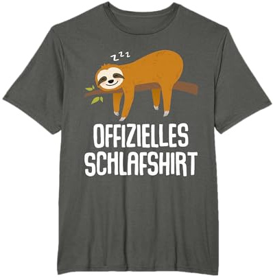 Geschenkidee Geburtstag Langschläfer Morgenmuffel , Kurzarm, Offizielles Schlafshirt Faultier Nachthemd Pyjama Geschenk T-Shirt