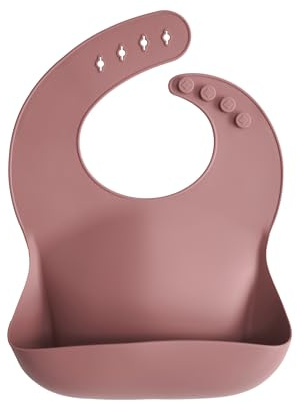 mushie silikon bib für Kinder | Lätzchen mit Auffangschale | BPA frei wasserdicht | Abwaschbar Lätzchen mit verstellae Passform | Sichere & Hochwertige für Kleinkinder & Baby | Woodchuck