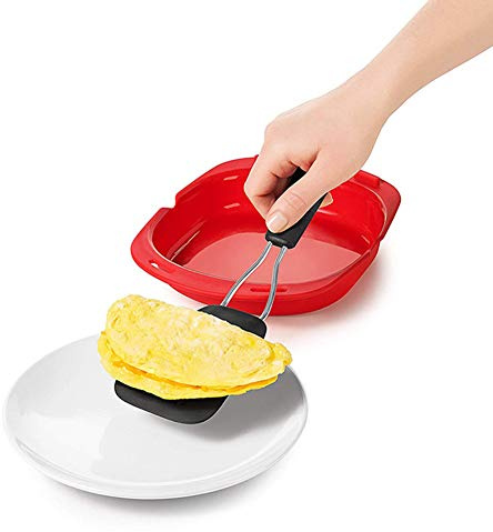 Mikrowellen-Omelett-Pfanne, Eier-Omelett-Macher, antihaftbeschichtet, Silikon-Omelett-Macher, Eierrollen-Backform, faltbarer Omelett-Maker, Silikon-Omelett-Werkzeug, für Familien, Studenten, Büros,