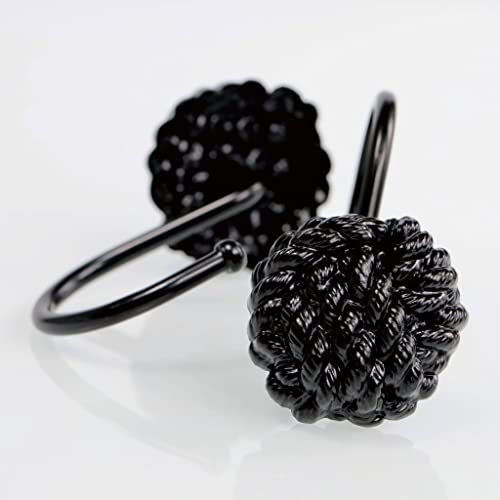 Ganchos de Cortina de Ducha: Anillas de Metal Decorativas Resistente al Óxido PopKozzi - Colgadores Náuticos y Modernos para Baño - Juego de 12