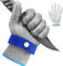 Guante Resistente a Cortes, Guantes de Trabajo de Malla de Alambre de Acero Inoxidable de Nivel 9 de Protección,Guante de Cadena Resistente al Corte+Guante Interior,para Cocina Mandolina Corte, XL