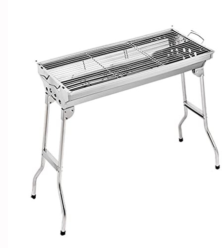 Barbacoa Portátil de Acero, Asador al Aire Libre BBQ de Carbón, Inoxidable Barbacoa Plegable Parrillada para Cocinar Camping Senderismo Picnics