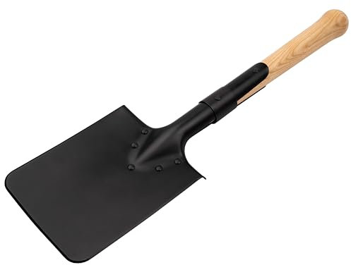 Böker Plus® Shovel M1874 - Deutscher Feldspaten mit Holzstiel - Armee Kurzspaten nach historischen Pionierspaten - Kurze Outdoor-Schaufel mit Tasche für Bushcraft-, Camping-, Survival-Ausrüstung