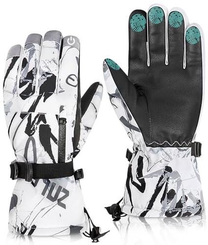 Durio Skihandschuhe für Herren und Damen Wasserdicht rutschfest Winter, Sport Winterhandschuhe zum Skifahren Snowboarden Fahrrad Laufen Klettern Wandern für Eltern-Kind-Outdoor L