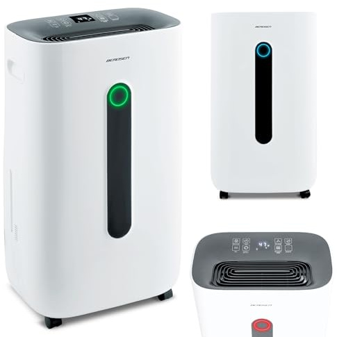 Berdsen - BD-523 Kompressor-Luftentfeuchter mit Ventilator und Wäschemodus - Feuchtabsorber - mit Filter - für große Räume bis 60m³ - für Wohnzimmer und Keller - 20l pro Tag - Elektrisch - Weiß