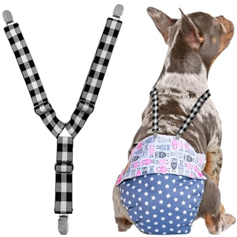 Dzmuero Läufigkeitshose für hündinnen, Hundewindeln für hündinnen, Hundewindel Hosenträger, Hunde Hosenträger, Hosenträger für Menstruationshosen für Haustiere, verstellbar und Gute Elastizität (A)