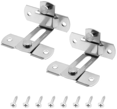 OTOTEC 2 Stück 90 Grad Türschloss Haspenriegel mit Schrauben Lochdurchmesser 52mm Edelstahl Rechtwinkliger Schiebetür Verriegelungsriegel Oder Push Schiebe Scheunentor Fenster