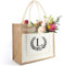 Tarklanda Initialen Jutetasche, Jute Tote Bag Frauen, Jutebeutel mit Alphabet, Jute Tragetasche, personalisiert Geschenk für Frauen Freund Mama, Geburtstage, Muttertag, Hochzeit (L)