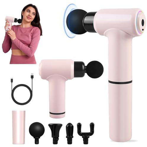 Massagepistole Mini, Mini Massage Gun, Mini Elektrisches Massagepistole, Muskel Percussion Massagegerät Mit 6 Geschwindigkeiten Mini Massagegerät Mit 4 Massageköpfen Für Rücken, Schulter, Nacken