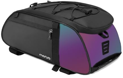 MOSISO Borsa Portapacchi Bici Con Coda Abbagliante, Borsa Portapacchi Posteriore Bicicletta Impermeabile, Borse a Tracolla Sella Posteriore Mountain Bike con Tracolla, Nero