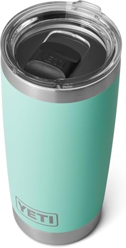 YETI Rambler Thermobecher 20 oz (591 ml) Seafoam – Kaffeebecher To Go, Thermotasse aus Edelstahl mit Stronghold Deckel, Isolierbecher