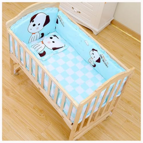 WXJHNYBS Tour De Lit Respirant, 4 Côtés,Respirant Contour De Lit avec Matelas Et Oreiller,Facile à Installer Contour Lit Bebe pour Lit De Bébé,A-90x50cm