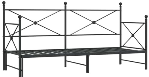 vidaXL Dagbädd med rull utan madrass svart 80x200 cm stål