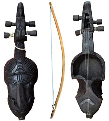 Sarangi Traditionelles nepalesisches Volksmusikinstrument Violine Gaine aus Holz, 35,6 cm, Sarangi, ideal für Dekoration, kann nur von Profis gespielt werden, Musik lernen und Dekorationen,