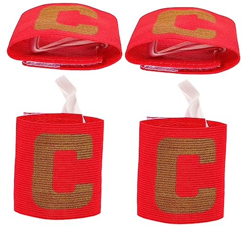 KITANDOVE 4stücke Fußball Kapitänsbinde Verstellbare Elastische Armbinden Für Fußball Rugby Und Basketball Langlebiges Material Geeignet Für Erwachsene Und Jugendliche