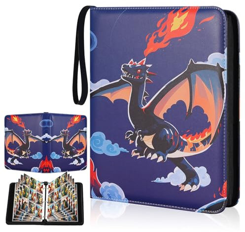 Sammelalbum für Pokemon Karten, 50 Seiten 900 Taschen Sammelkarten Album, Tragbar Wasserdicht PU Karten Heft, Sammelkartenalben Es ist das Geschenk für Kinder
