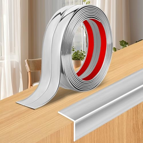 Molduras Decorativas Autoadhesivas Flexible Moldura de Pared bandas de protección de Bordes para Protección de Esquinas y Techos (Plata, 6cm×3m)