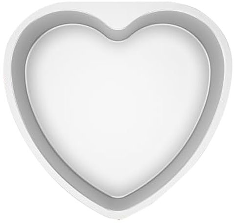 Tortiera Teglia per torta a forma di cuore da 8 pollici, in alluminio, per torta a forma di cuore, teglia per torta antiaderente, riutilizzabile, per matrimoni, feste, occasioni (Silver, 20.3x19.2cm)