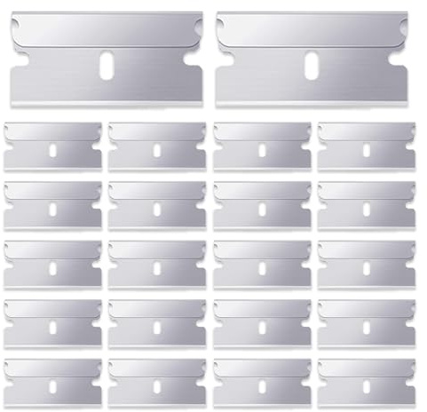 Vlecexs 100 Pièces Lame Grattoir de Rechange, Lames de Remplacement Grattoirs, Racloir Lame, Métal Lames Rechange Pour Grattoir, Pour le Verre Les Fenêtres Les Fours Les Poêles en Céramique