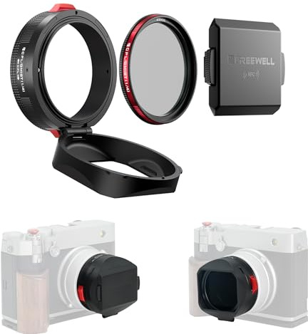 Freewell The Real Gegenlichtblende Hybrid CPL/Mist Filter für Fuji GFX100RF | Flipable, Touchless Filterbetrieb (Schwarz)