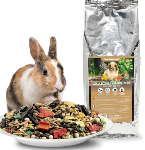 AreaAnimal - Comida Conejo Enano 900G, Comida Conejos Enanos con Ingredientes Naturales, Pienso Conejo Altamente Digestible, Pienso Conejos Enanos con Alto Aporte Energético, Alimento Conejos
