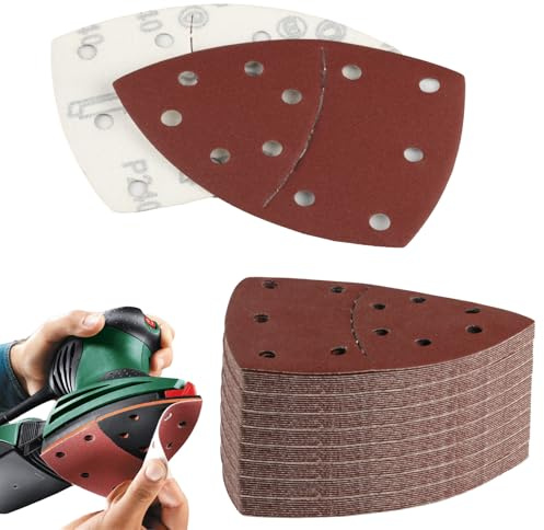 45 Pcs Sanding Pads, Mouse Sander Pads, Hook and Loop Sandpaper | for Electric Sander, Detail Multi Tool Sanding Pads for Mouse Sander Sheets for Bosch Sander Pads, 40/60/80/120/180 Grits